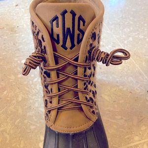 Marleylilly Leopard Duck Boots 8.5